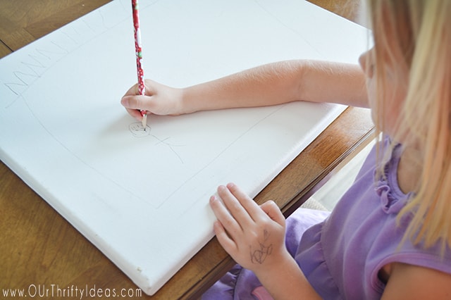 Such a fun way to turn your child's drawings into a piece of wall art!