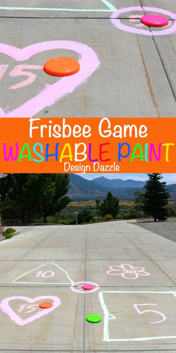 Kids game to help with summertime boredom! Frisbee game with outdoor washable paint | Design Dazzle