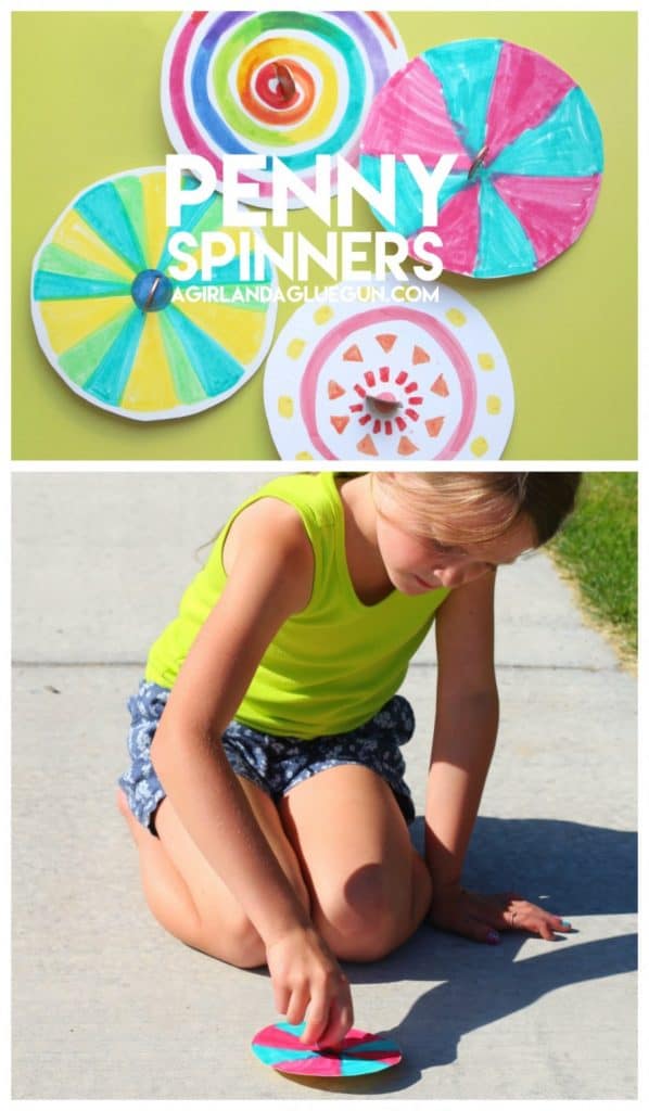 Penny Spinner Craft for kids! Awesome kid craft for the summer!