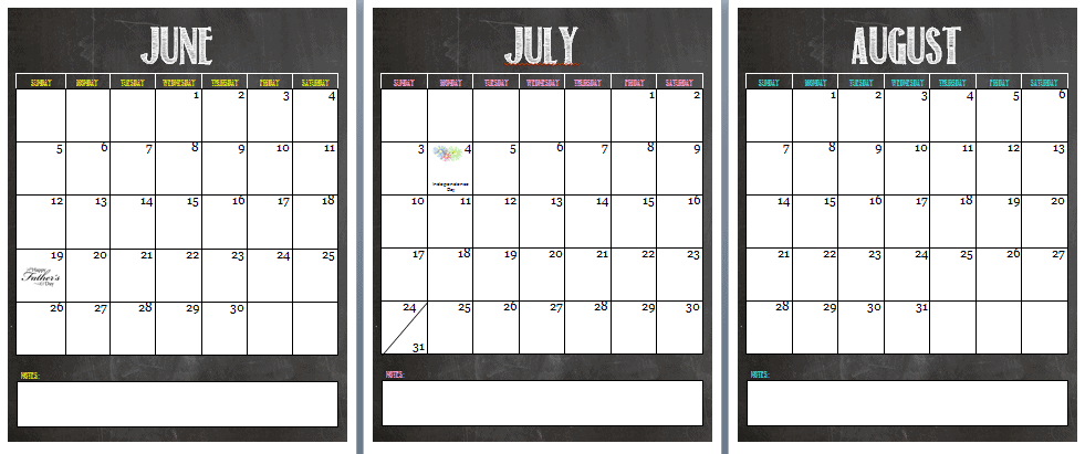 Sanity Saver Summer Calendar - Design Dazzle