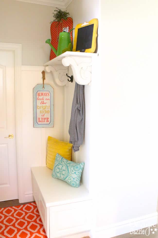 DIY Mini Mudroom Nook. Step-by-step instructions on how to create a mini mudroom nook in your home. | Design Dazzle