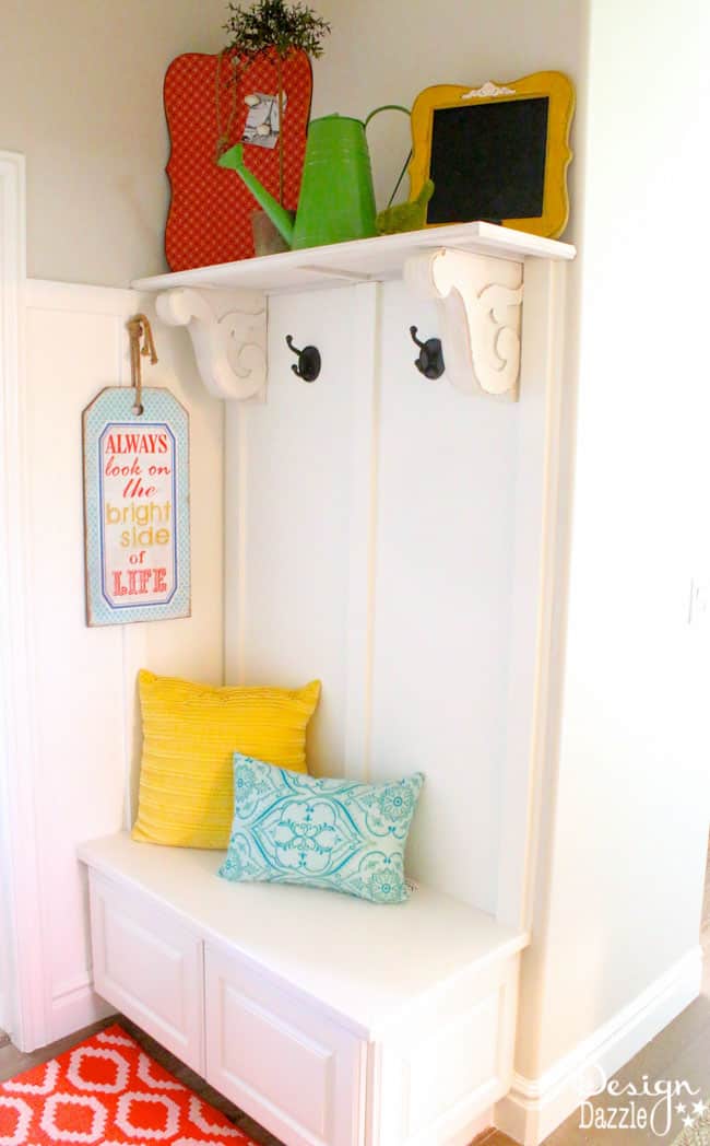 DIY Mini Mudroom Nook. Step-by-step instructions on how to create a mini mudroom nook in your home. | Design Dazzle