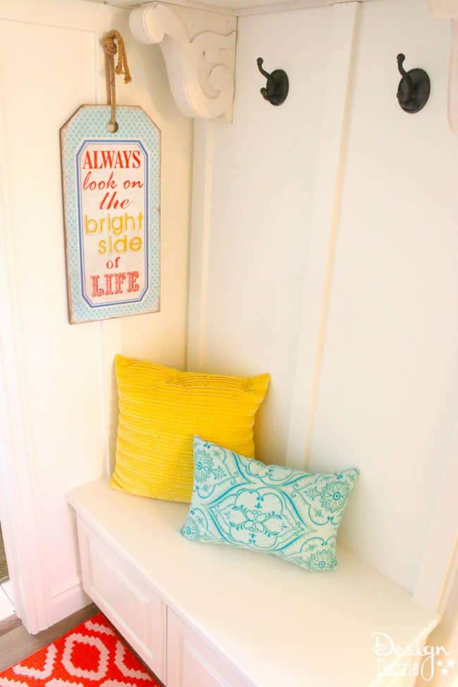 DIY Mini Mudroom Nook. Step-by-step instructions on how to create a mini mudroom nook in your home. | Design Dazzle