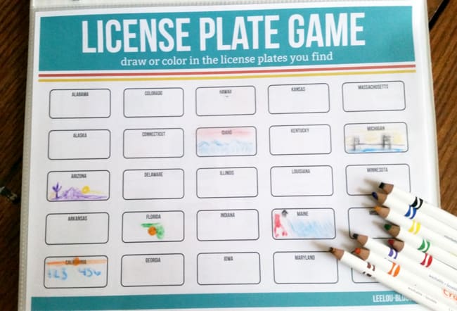 License Plate Game as part of the Road Trip Kit! Perfect for summer vacations!