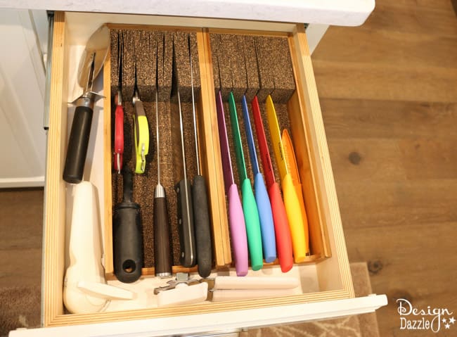 Love this simple kitchen knife drawer solution! | Design Dazzle