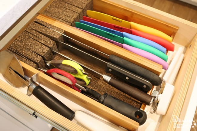 Love this simple kitchen knife drawer solution! | Design Dazzle