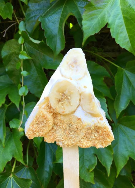 Delicious Banana Cream Pie Pops! Homemade pie pops are the perfect summer treat!