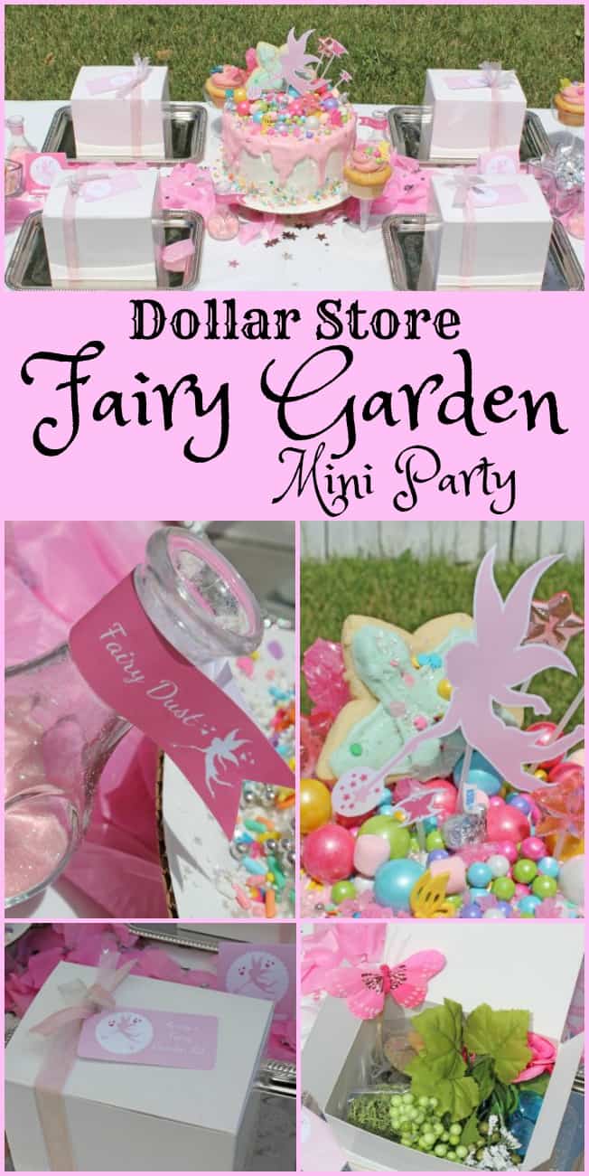 Dollar Store Fairy Garden Party! A sweet little party with adorable decor, food, and activities! All from the dollar store! #kidsparty || Design Dazzle