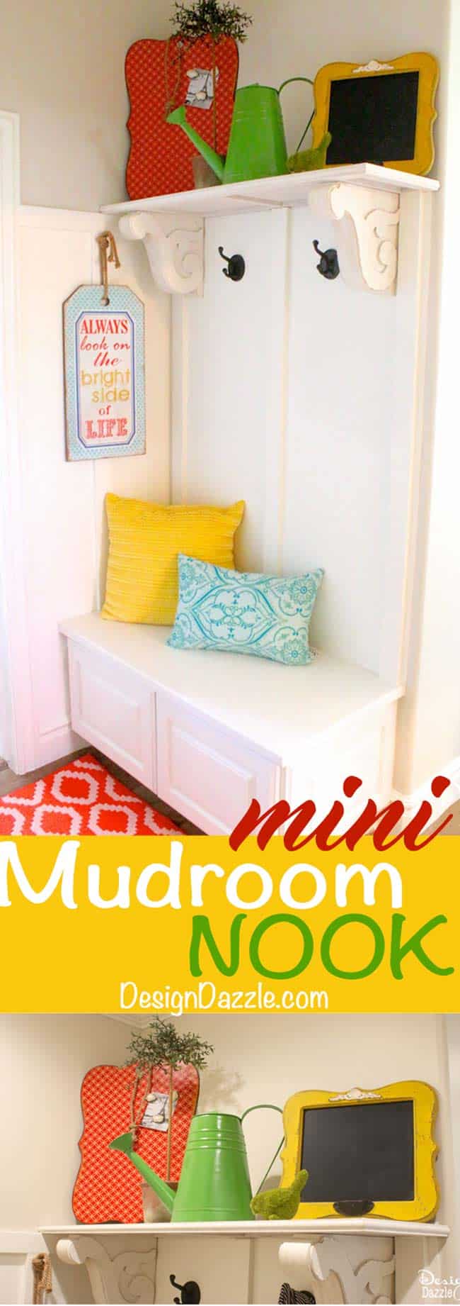 DIY Mini Mudroom Nook. Step-by-step instructions on how to create a mini mudroom nook in your home. | Design Dazzle