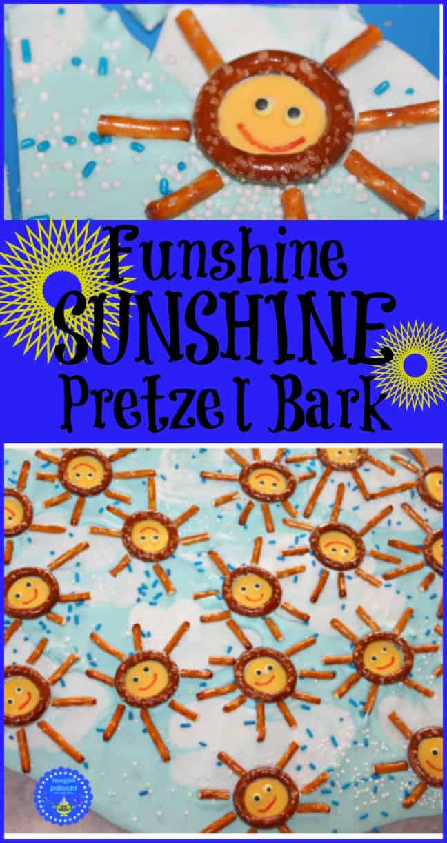 Funshine Sunshine Ptretzel Bark for a summer treat! Fun to make and even more delicious to eat! Great summer yummy!