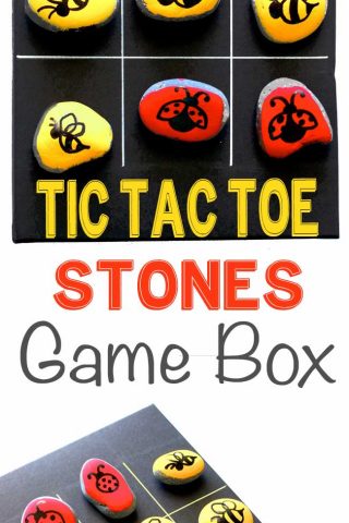 Tic tac toe is a classic game that keeps kids entertained! Paint your own stones and create your own game box for your very own tic tac toe game. | Design Dazzle