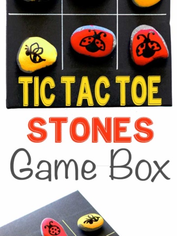 Tic tac toe is a classic game that keeps kids entertained! Paint your own stones and create your own game box for your very own tic tac toe game. | Design Dazzle