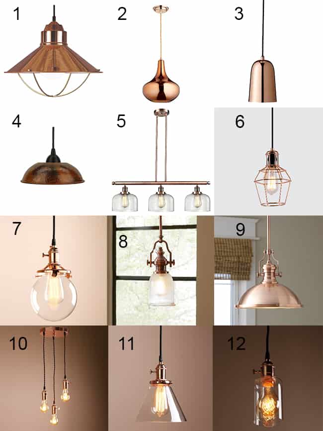 Copper lighting is a great way to accent your home decor! Use it in your bathrooms, office space, kitchen, etc. | Design Dazzle