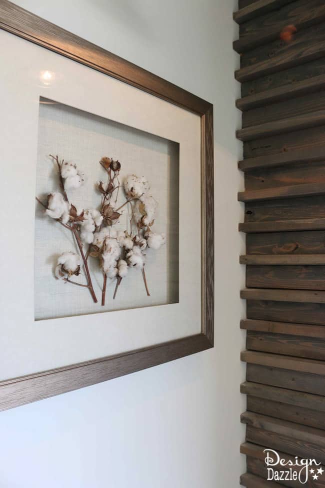 I love this simple framed cotton- part of a modern farmhouse home tour | Design Dazzle