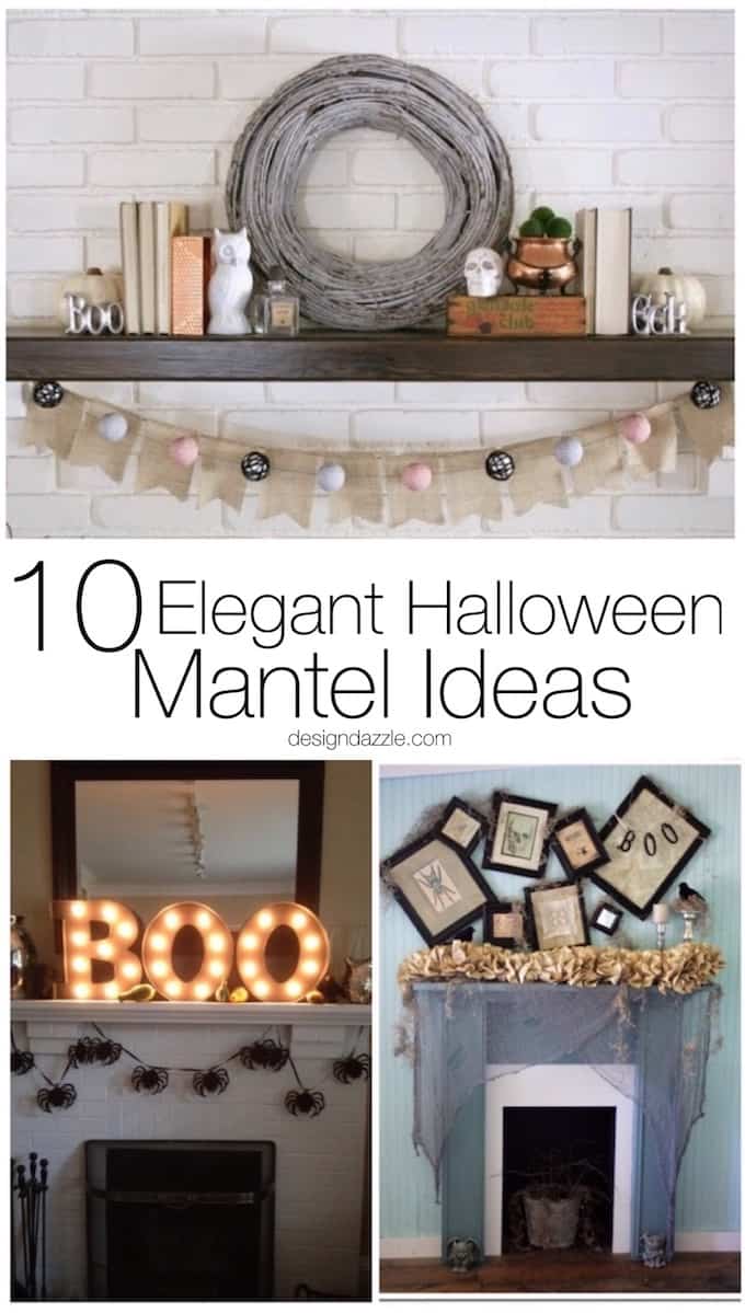 10 of my favorite Halloween mantel ideas that are elegant with a dash of spooky and a pinch of fun! | DIY halloween mantels | decorating for halloween | halloween home decor ideas | easy halloween mantel ideas | trendy halloween mantel decor || Design Dazzle