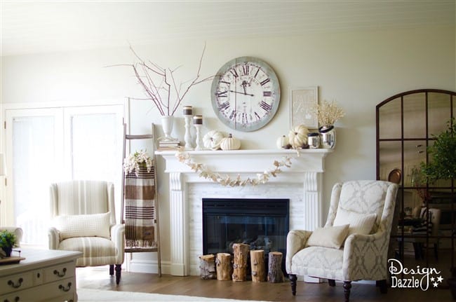 Easy Fall Themed Mantel | Design Dazzle