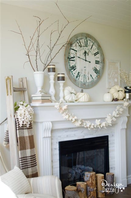 Easy Fall Themed Mantel | Design Dazzle