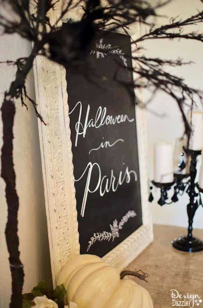 Halloween in Paris themed party with mostly things you can create yourself! | DIY halloween parties | halloween party ideas | halloween decorating tips | how to host a halloween party | halloween party themes | adult halloween parties | vintage halloween party | halloween decorating tips || Design Dazzle