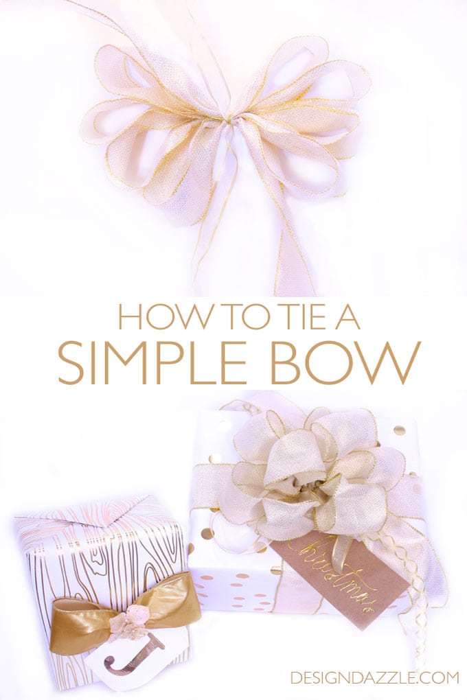 Simple steps on how-to tie a simple bow | how to tie a bow | bow tutorial | gift wrapping tips and tricks || Design Dazzle #diybow #giftwrapping #wrappingtips