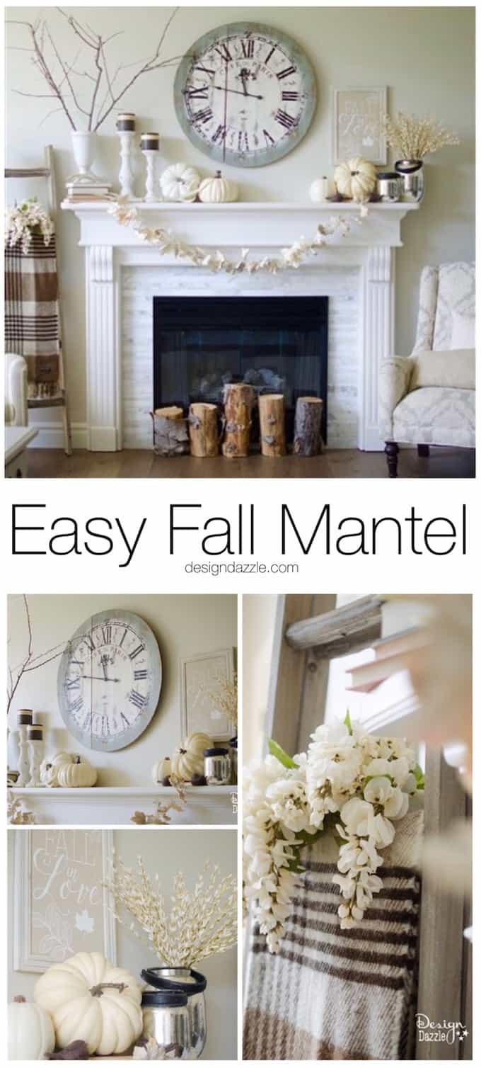 Easy Fall Themed Mantel | Design Dazzle