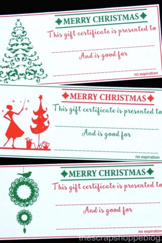 Need a last minute Christmas gift idea with meaning? Try these printable Christmas gift certificates!