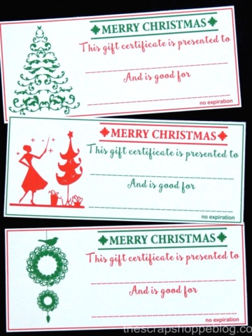 Need a last minute Christmas gift idea with meaning? Try these printable Christmas gift certificates!