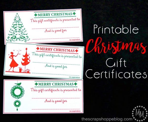 Need a last minute Christmas gift idea with meaning? Try these printable Christmas gift certificates!