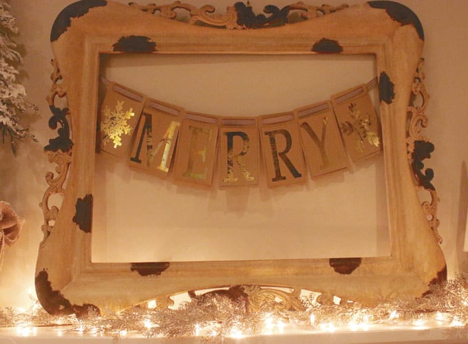 Create a Gold Foil "Merry" banner using an iron | Design Dazzle