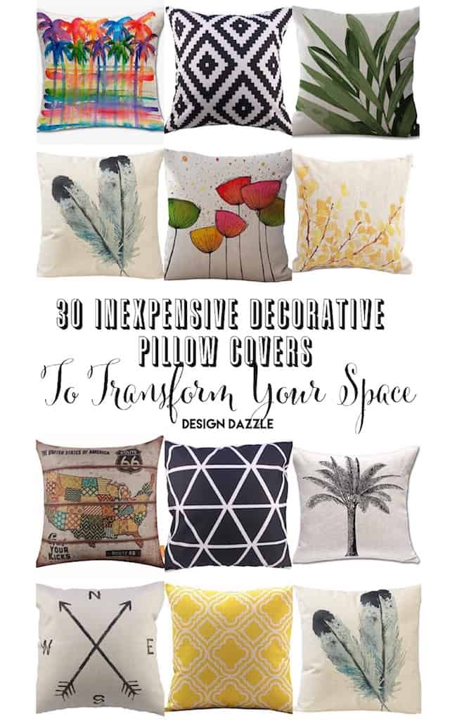 Pillows are the perfect way to freshen up your room without having to spend a lot of money. All 30 of these pillow covers are under $20! | Design Dazzle