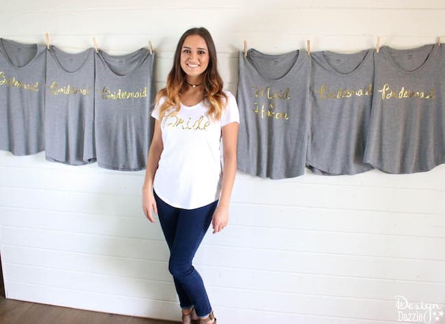 DIY Gold Foil Bridal T-Shirts Using The Cricut | Design Dazzle