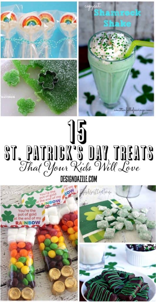 15 St. Patrick's Day Treats for kids! Adorably fun and oh so delicious! Full list on Design Dazzle