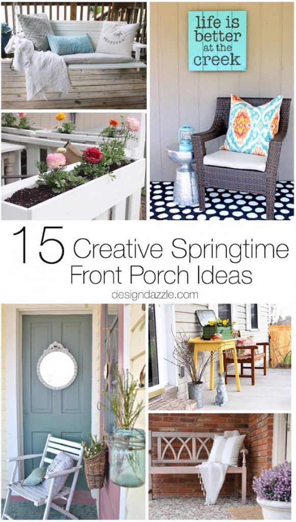 All 15 of these spectacular Springtime front porch ideas are creative, and versatile! There is a decorating idea here for all different tastes and styles. | Design Dazzle