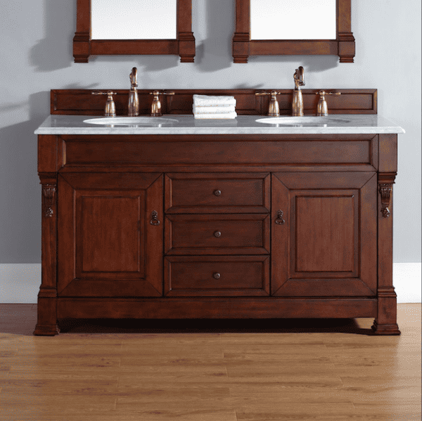 This post includes 20 trendy, stylish, and fun bathroom vanities of many different sizes and designs to fit any bathroom and decor style! | Design Dazzle