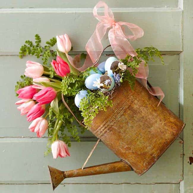 All 13 of these spectacular spring wreaths are simple to create, fun, creative, and will leave you with a gorgeous looking front door! | Design Dazzle