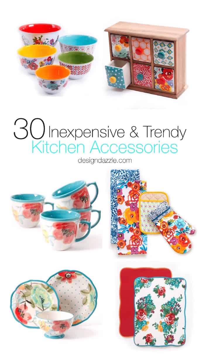 30 inexpensive and trendy kitchen accessories. From pretty decorations to trendy dishes, the kitchen is such a great place to spruce up your home decor! | Design Dazzle