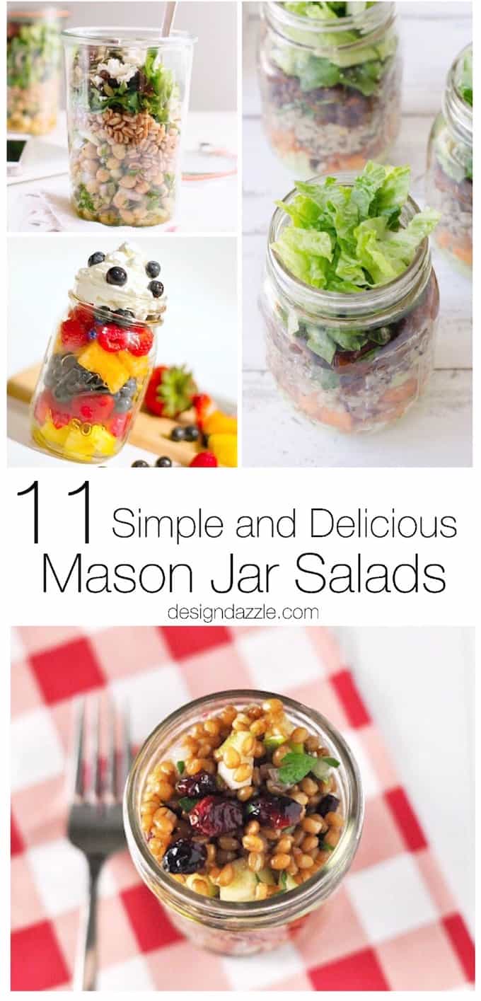 I'm here to tell you that salads are in fact extremely easy to eat on the go or make ahead of time and store in the fridge! The magic ingredient? Mason jars! | Design Dazzle