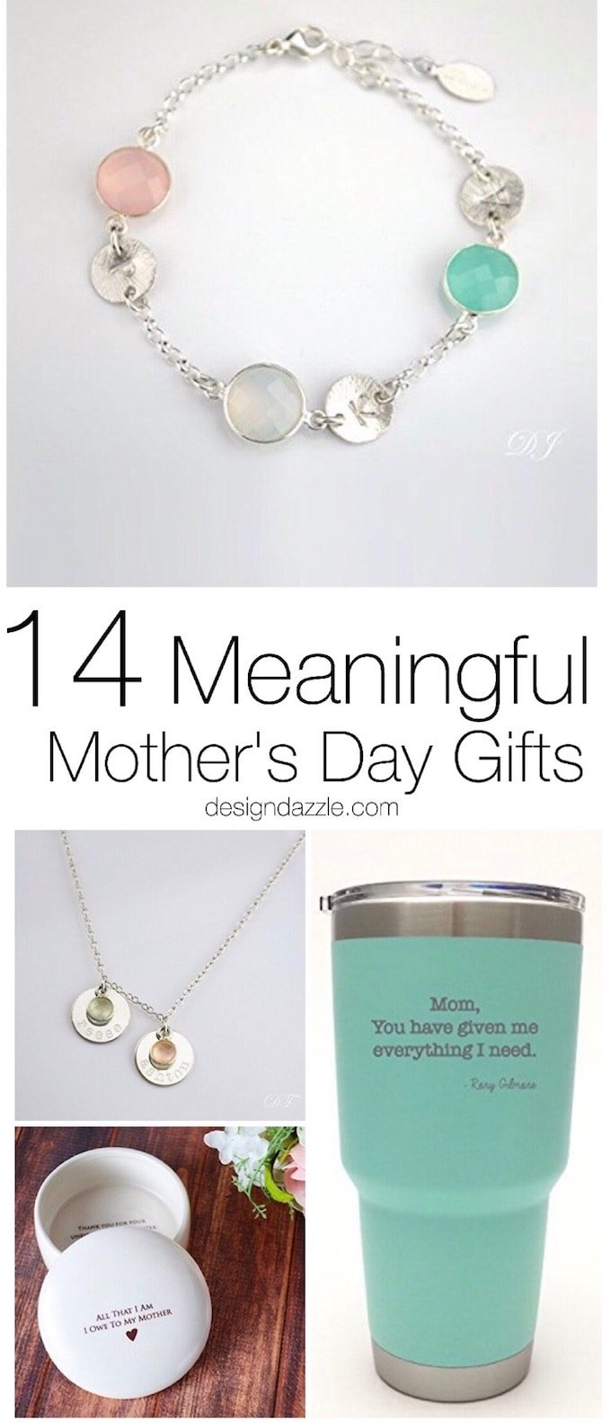 From engraved necklaces to custom photo phone cases, these 14 meaningful Mothers Day gifts will be sure to put a huge smile on your mom's face! | Design Dazzle