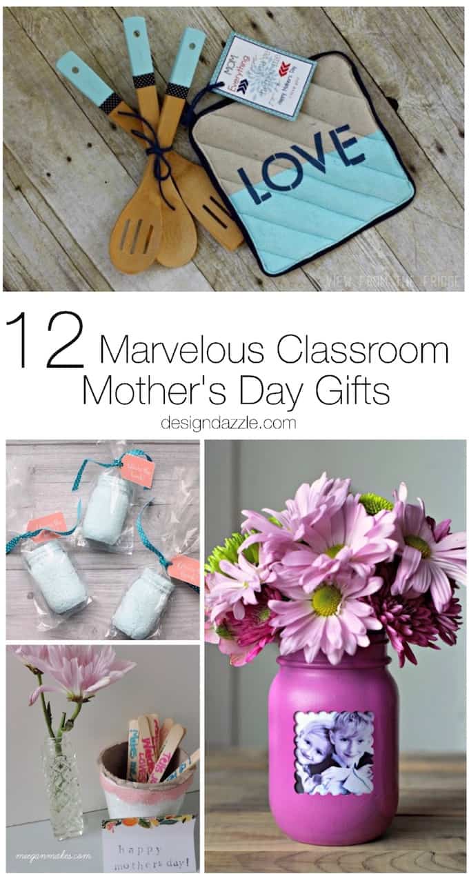There's nothing quite as wonderful as a homemade gift from your kids! Here are 12 awesome classroom Mother's Day gift ideas perfect for teachers! | Design Dazzle