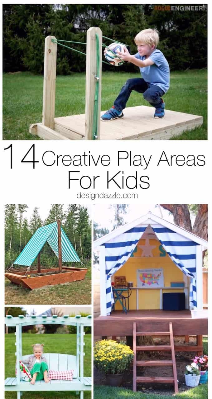 Here are 14 extremely creative and fun play areas for your kids that will sure to zap all the boredom from their brains! Enjoy and happy summertime! | Design Dazzle