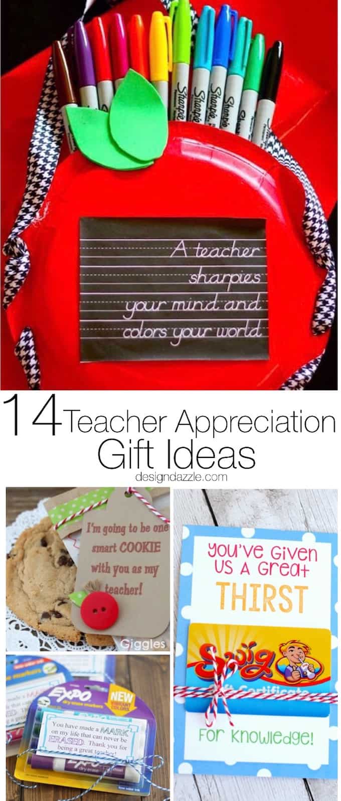 I've put together 14 phenomenal and easy teacher appreciation gift ideas that will show your child's teacher just how much they meant to you! | Design Dazzle