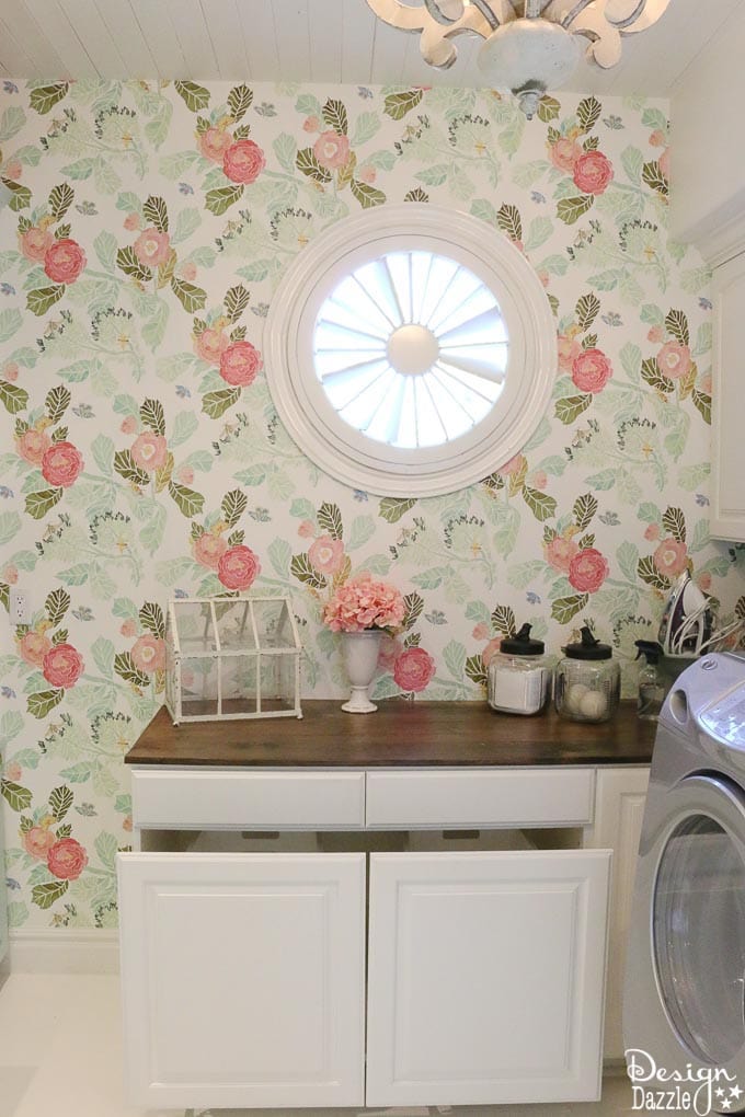 This post shows how I decorated with functional, practical, and organized decor in my Laundry Pantry Room combo. An organized laundry room is so important! | Design Dazzle