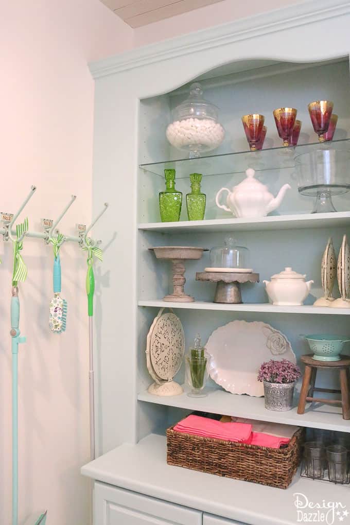 This post shows how I decorated with functional, practical, and organized decor in my Laundry Pantry Room combo. An organized laundry room is so important! | Design Dazzle