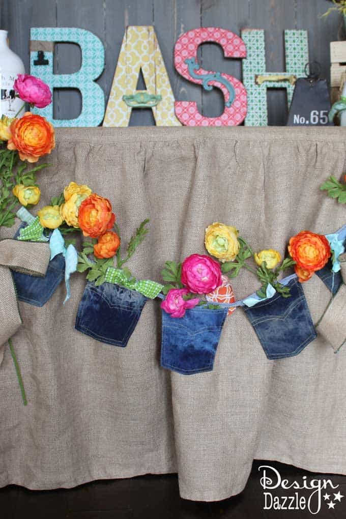 Create a flower banner with denim pockets!  | Design Dazzle