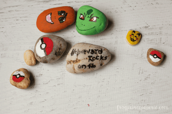 Pokemon Themed Painted Rock Ideas (Pikachu, Pokeball, etc.)