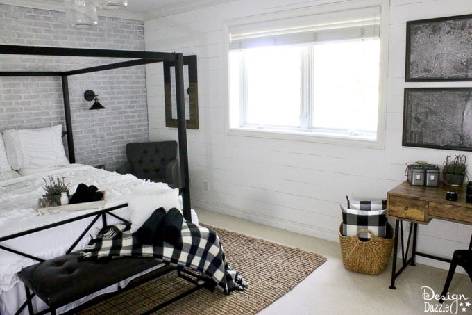 How to completely renovate a room with a modern farmhouse feel buying EVERYTHING (except the mattress) from Amazon and make it look absolutely gorgeous! | Design Dazzle