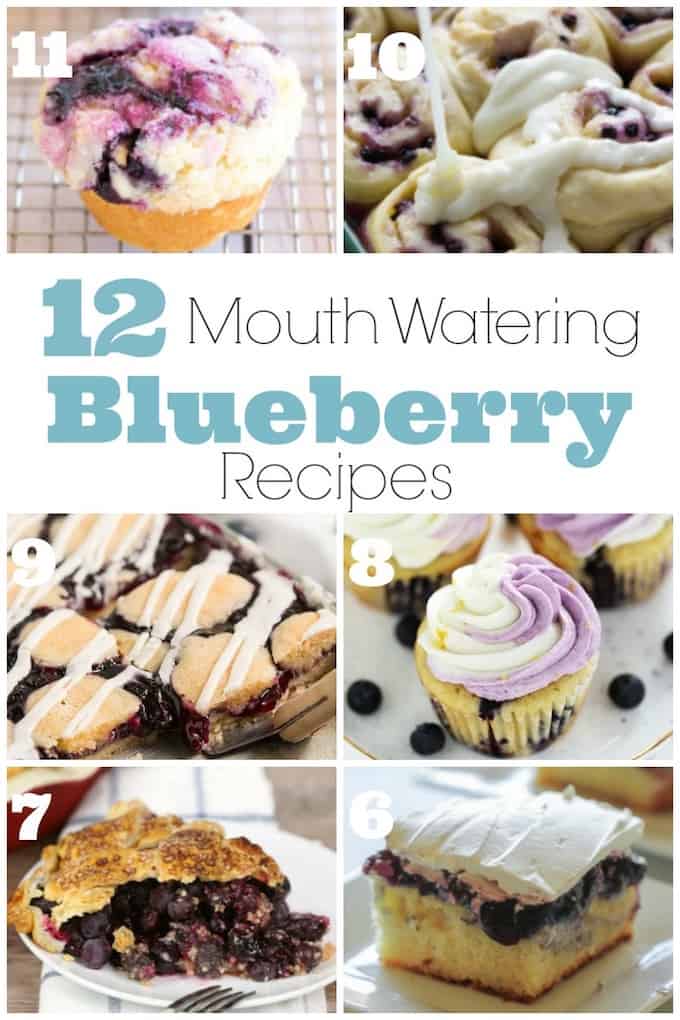 Blueberries are sweet and juicy, they are the perfect ingredient for just about any sweet treat! Check out these 12 Mouth Watering Blueberry Recipes. | Design Dazzle