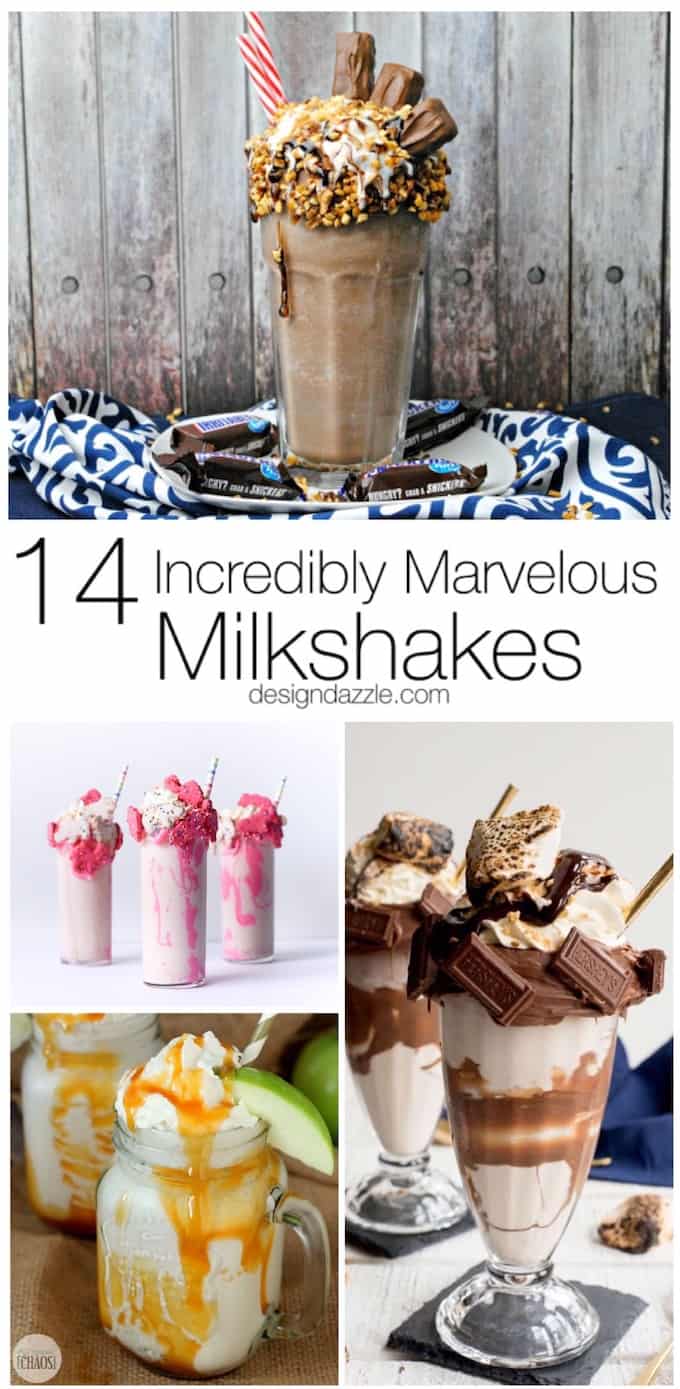 If you're looking to try a new milkshake recipe or find something fun to whip up for a party, here are 15 marvelous milkshakes for you to try! | Design Dazzle