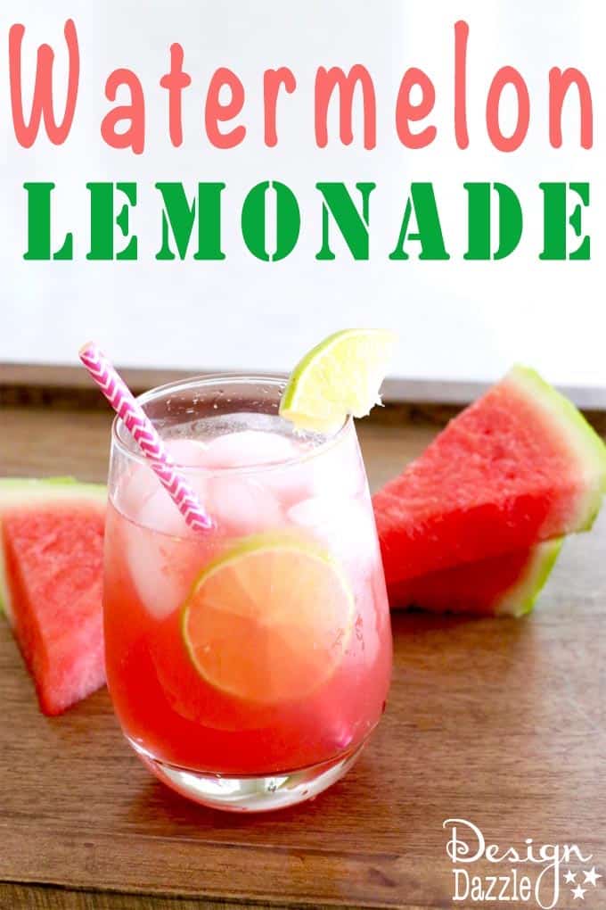 This fresh watermelon lemonade drink is very versatile. You can add lemonade or limeade to the watermelon juice for a thirst-quenching drink! | Design Dazzle