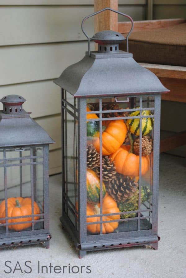 Pumpkins and Gourds are so versatile! Here are thirteen great ideas for working these fall harvest items into your everyday home decor! | fall home decor | pumpkin home decor ideas | how to decorate with pumpkins and gourds | fall pumpkin decor | decorating for fall | home decor ideas for fall | fall inspired home decor || Design Dazzle