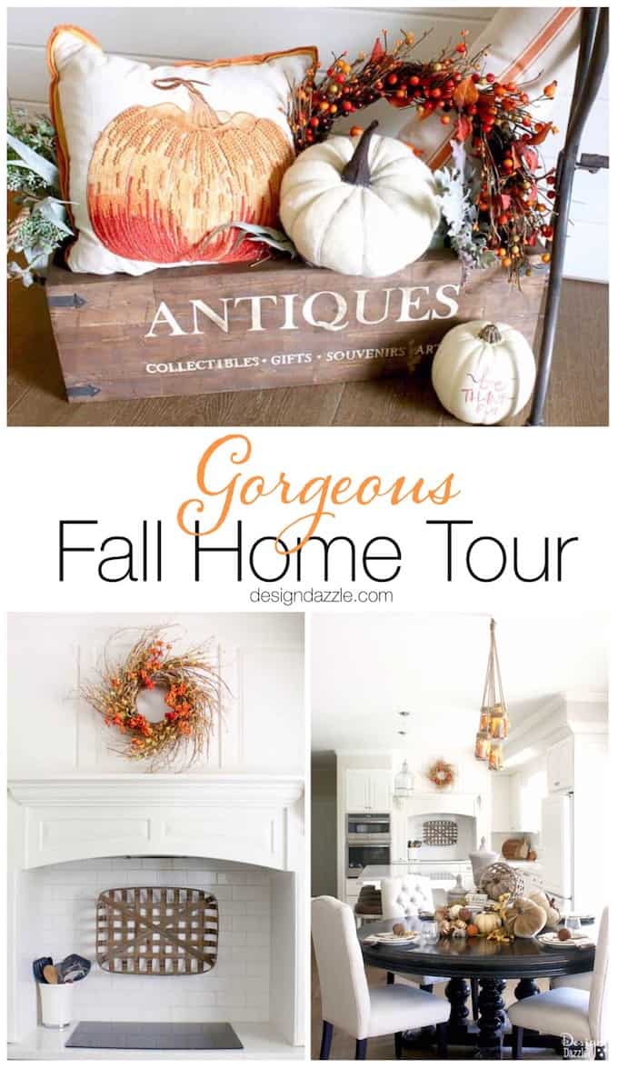 Gorgeous Fall Home Decor! DIY ideas to make your home cozy for fall! #fall #homedecor || Design Dazzle